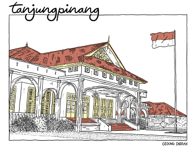 Gedung Daerah drawing illustration