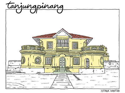 Istana Kantor drawing illustration