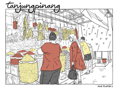 Pasar Pelantar 2 drawing illustration