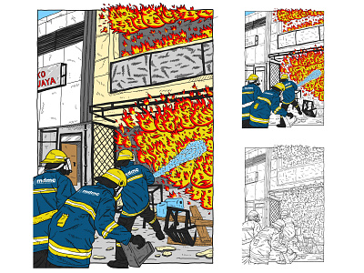 Ilustrasi MDMC - Kebakaran commission drawing illustration vexel