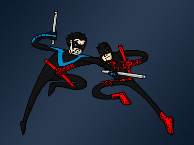 Nightwing Vs Daredevil daredevil dc comics doodle illustration marvel comics nightwing superheores vexel