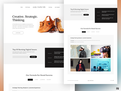 Pulp Media Lab - Mockup Design branding graphic design home page website