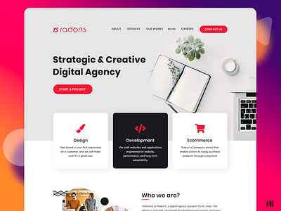 Radon5 - Landing Page branding design digital agency graphic design home age landing page ui website