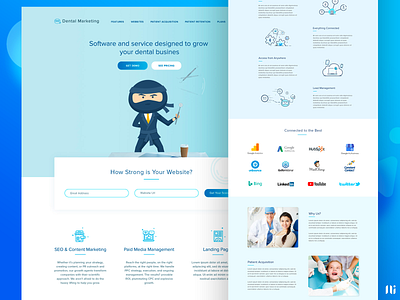 Dental Marketing - Landing Page agency branding dashboad design graphic design home page illustration landing page ui vector website