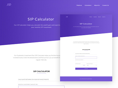 Sip Calculator blue branding business design graphic design landing page photoshop ui website