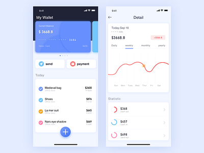 The wallet interface design app design financial ui