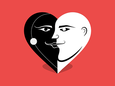 Black and white love dribbbleweeklywarmup heart illustration love man valentine day valentines day women