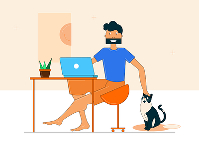 Working from home be like art at work cat home homesweethome illustration office at home office work relaxing working workingfromhome