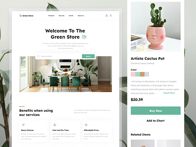 Green Store design graphic design green marketplace online store ui design ux design uxui uxuidesign webdesign