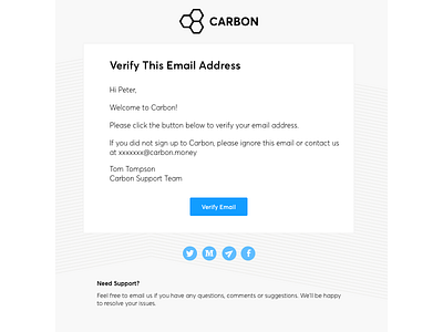 Verification email template