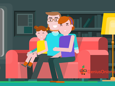 Family TV Night adobeaftereffects animation design explainervideo flat illustration motion design motion graphics
