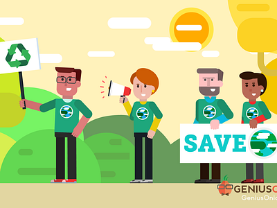 Save The Planet adobeaftereffects animation design explainervideo flat illustration motion design motion graphics vector