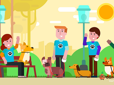 Dog Lovers Club adobeaftereffects animation design explainervideo flat illustration motion design motion graphics