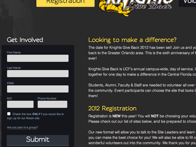 Knights Give Back UCF form knights ucf ui website