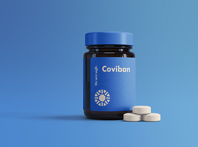 Coviban : First Vaccine for Corona virus | COVID-19 brand branding circles corona coronavirus covid19 flower of life globe logo medical medicine minimal packing safe ui ux vaccine virus world