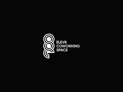 ELEV8 COWORKING SPACE blackandwhite brand branding e logo icon identity identitydesign illustration logo mark minimal monogram number spiral