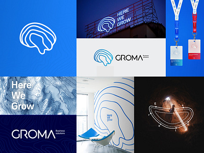 Groma Business Solutions agency analytics brain brand brand agency brand identity branding business creative flexible geography growth location locations map marketing marketing agency minimal thinking topography