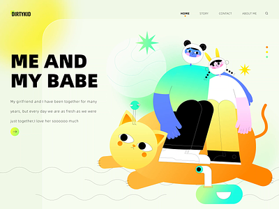 Me and my baby series 2 colorful drawing flats graphic illustration landing page ui design web