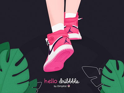 Hellodribbble air jordan debut first shot illustration