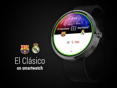 "El Clásico" On Smartwatch andorid androidwear fcbarcelona football realmadrid sketch smartwatch soccer watch wearable