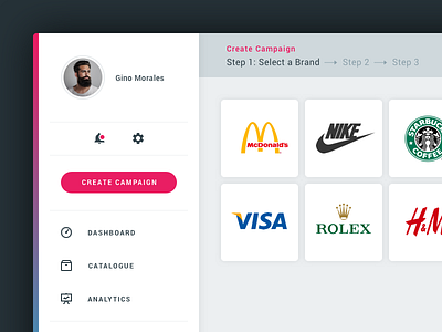 Dashboard Brand Catalogue UI