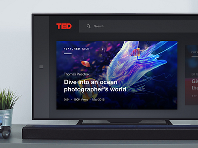 TED Talks TV 4k presentation ted tedtalks tv uhd ui ux