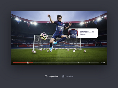 Interactive Video UI cms commerce editor football interactive player psg sport touchpoint ui ux video