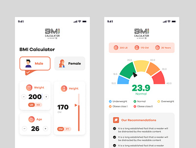 BMI Calculator App bmi calculator dashboard fitness graph ui
