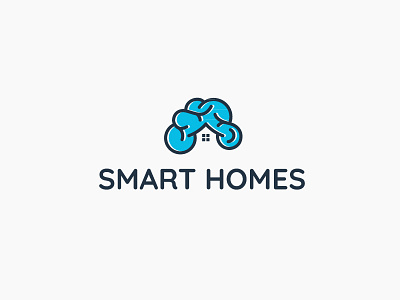 Smart Homes logo brain brand branding home homes house logo psychology smart