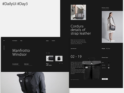 Day 3 Landing Page bag branding dailui dark digital landing page magazine typography ui ux web webdesign website