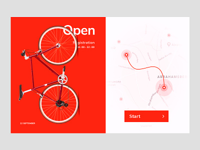 Day #29 Map bycicle dailyui map red site ui ux web webdesign website