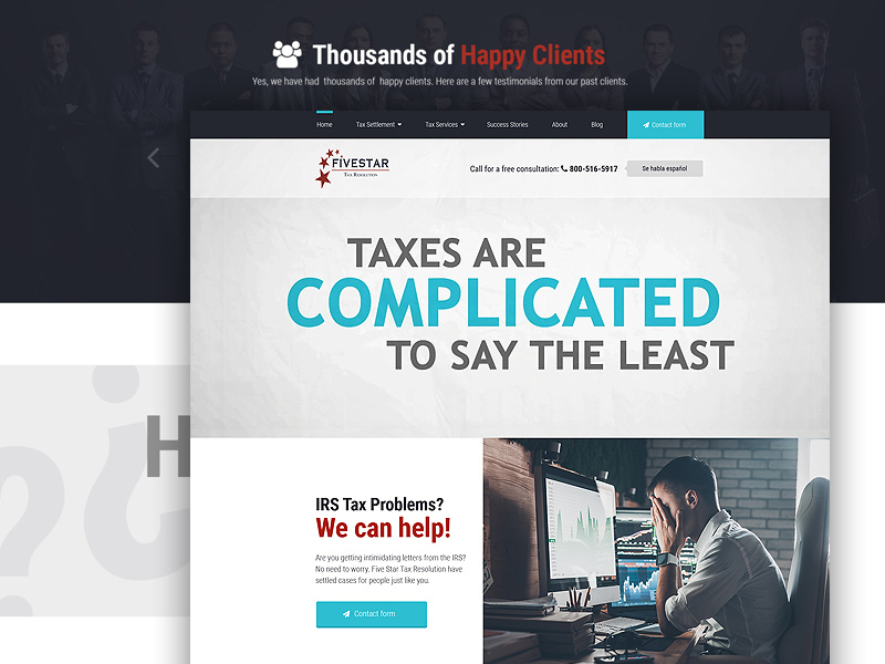 Fivestartaxresolution Webdesign typografie tax responsive modern clean webdesign