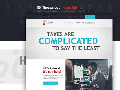 Fivestartaxresolution Webdesign clean modern responsive tax typografie webdesign