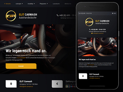 Elit Carwash Webdesign car dark modern responsive webdesign