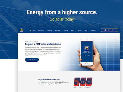 Csssolar - Energy from a higher source. 2017 desktop flat interface mobile responsive webseite