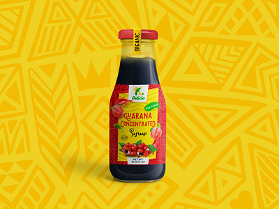 Delicia Guarana Syrup - Bottle Label Design