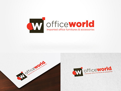Office World Logo Design branding creative design digital furniture minimal minimalist mockup