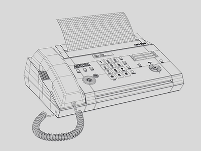 Fax Machine AEPHEX Wireframe 3d blender 3d blender3d fax fax machine office wireframe