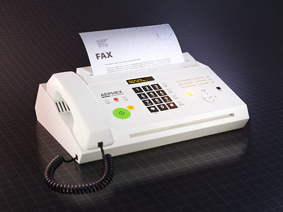Fax Machine AEPHEX Promo Image 3d modeling blender3d fax render