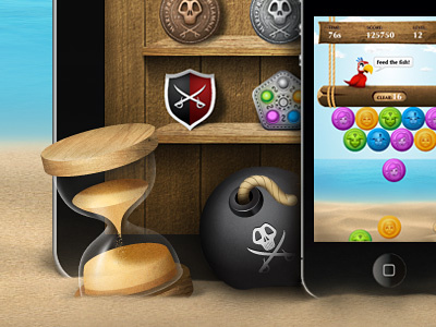 Motleys web page game illustrator ipad iphone sand clock