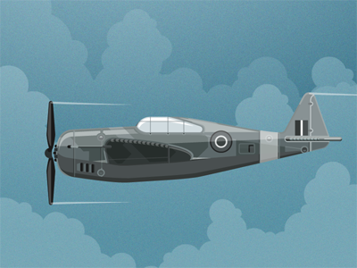 P-47 airplane illustrator