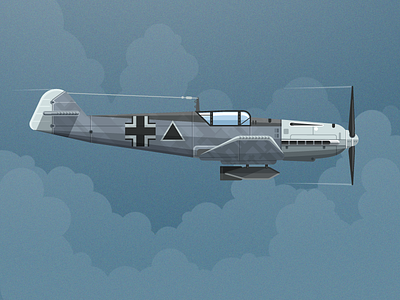 Messerschmitt Bf 109 109 airplane bf cloud german illustration messerschmitt war world