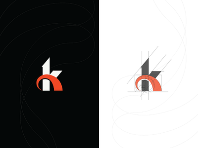 Grid 'K monogram' branding company design for sale graphic design illustrator lettermark logo logo design logo exploration