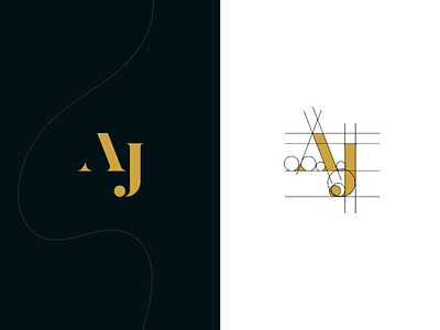 Grid 'AJ Lettermark' branding company design for sale graphic design illustrator lettermark logo logo design logo exploration