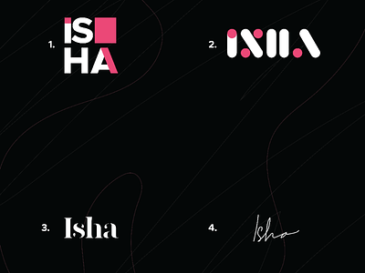 'Isha' logo concept branding company design for sale graphic design illustrator lettermark logo logo design logo exploration