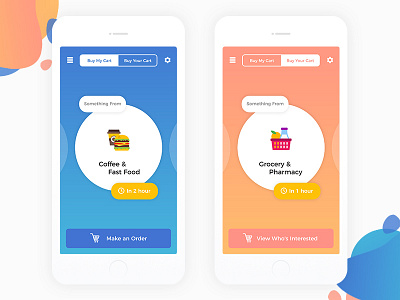 Home Delivery App app cart delivery gradients grocery home delivery ios iphone mobile order ui ux