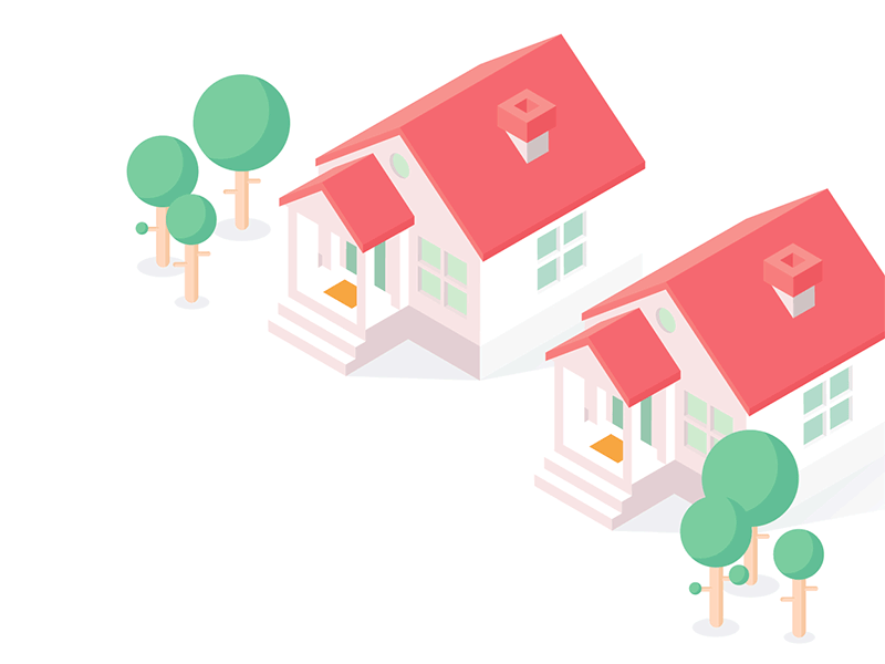 Small Shots - Help a neighbour community illustration isometric stickman