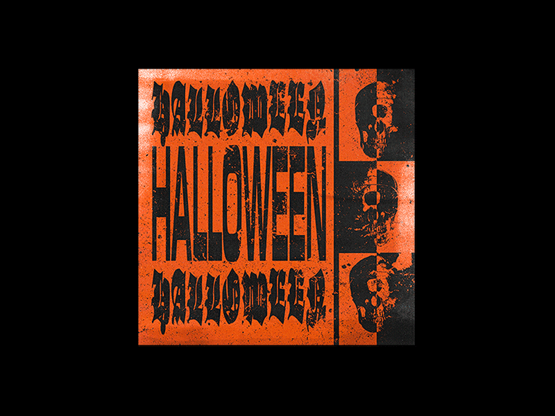 Halloween gif grunge halloween punk skull typography