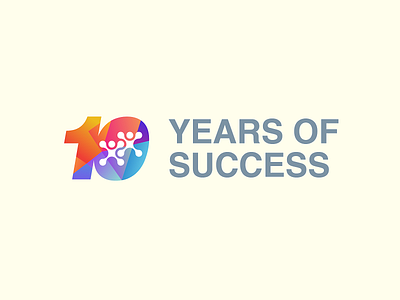 10 Year Anniversary Logo 10 10 years 10th abstract anniversary brand brand design branding colourful design geometric logo logodesign logotype modern modern logo success ten years