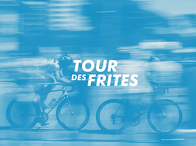 Tour Des Frites Logo bicycle bike biking blue brand branding charity cycling design frites logo logodesign logotype race racing route speed travel velodrome